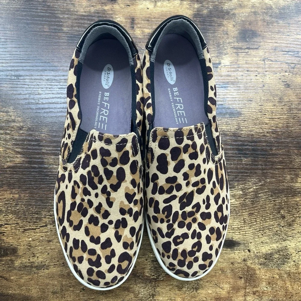 Dr. Scholls Leopard Print Loafers Size 8.5M Be Free Comfort Flats Slip On Casual